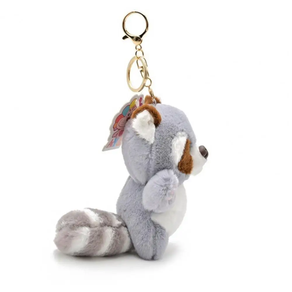 Keychain Pendant Bag Accessories Adorable Raccoon Keychain 3d Eyes Long Tail Plush Doll for Girls\' Backpack Decoration Soft