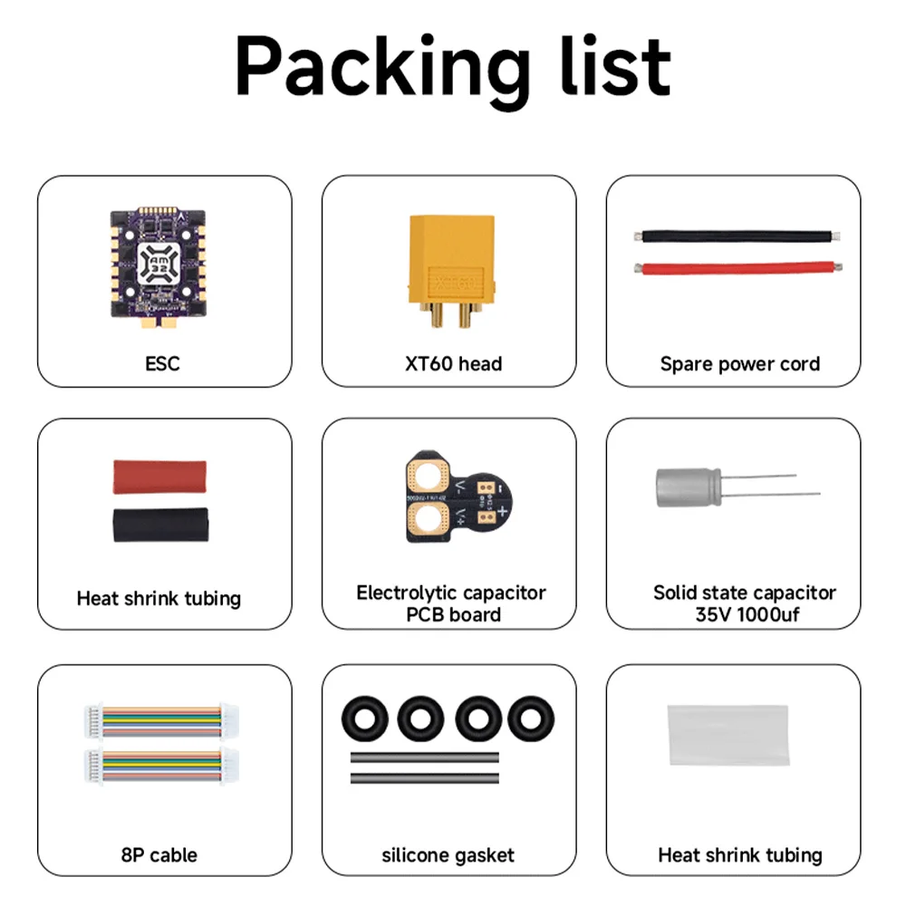 

RC 60A ESC Raptor5 G2 Mini AM32 60A ESC 3-6S Lipo 20x20mm M3 For RC FPV Drones