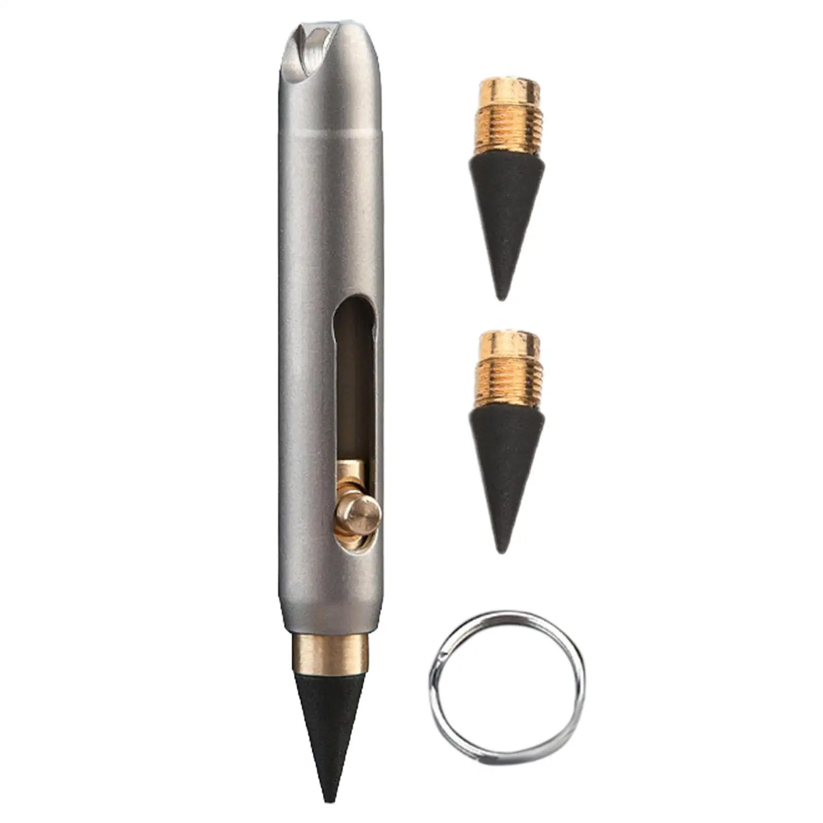 Infinity Pencil Titanium Alloy Forever Everlasting Pencil Home School Supplies Erasable Pocket Pen for Writing Keychain Pendant