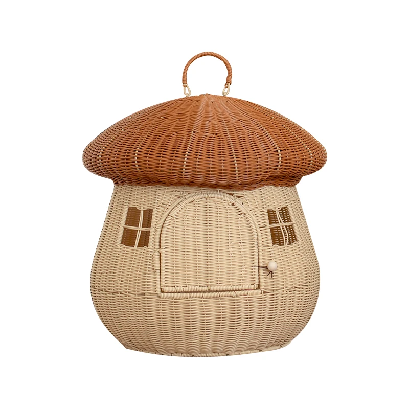 

Cat litter universal mushroom house pet supplies summer rattan closed kitten, removable and washable