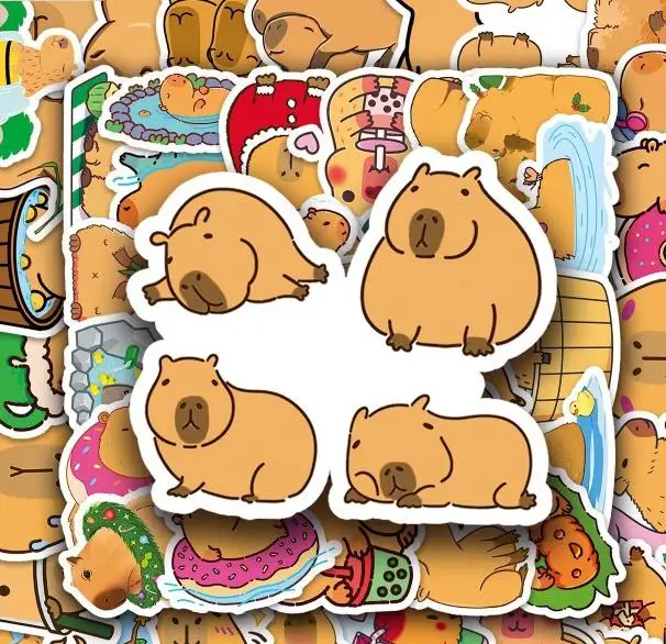 10/30/50pcs Capibara Graffiti Adesivo Scrapbook Kawaii Simpatico Cartone Animato Animale Del Telefono Del Computer Portatile Fai Da Te Caso Bagaglio Decalcomania Decor adesivo