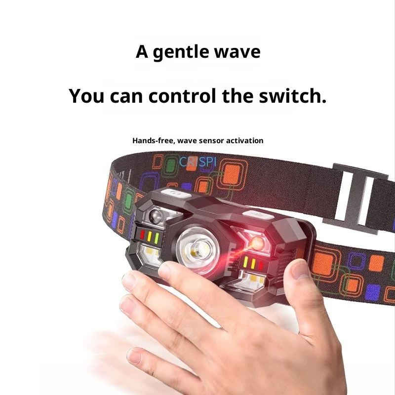 FUNAYA كشافات أمامية صغيرة تعمل بالحركة باللون الأحمر والأبيض بشعاع مزدوج - تكبير الصيد الليلي في الهواء الطلق ومصباح أمامي للضوء الكاشف #2