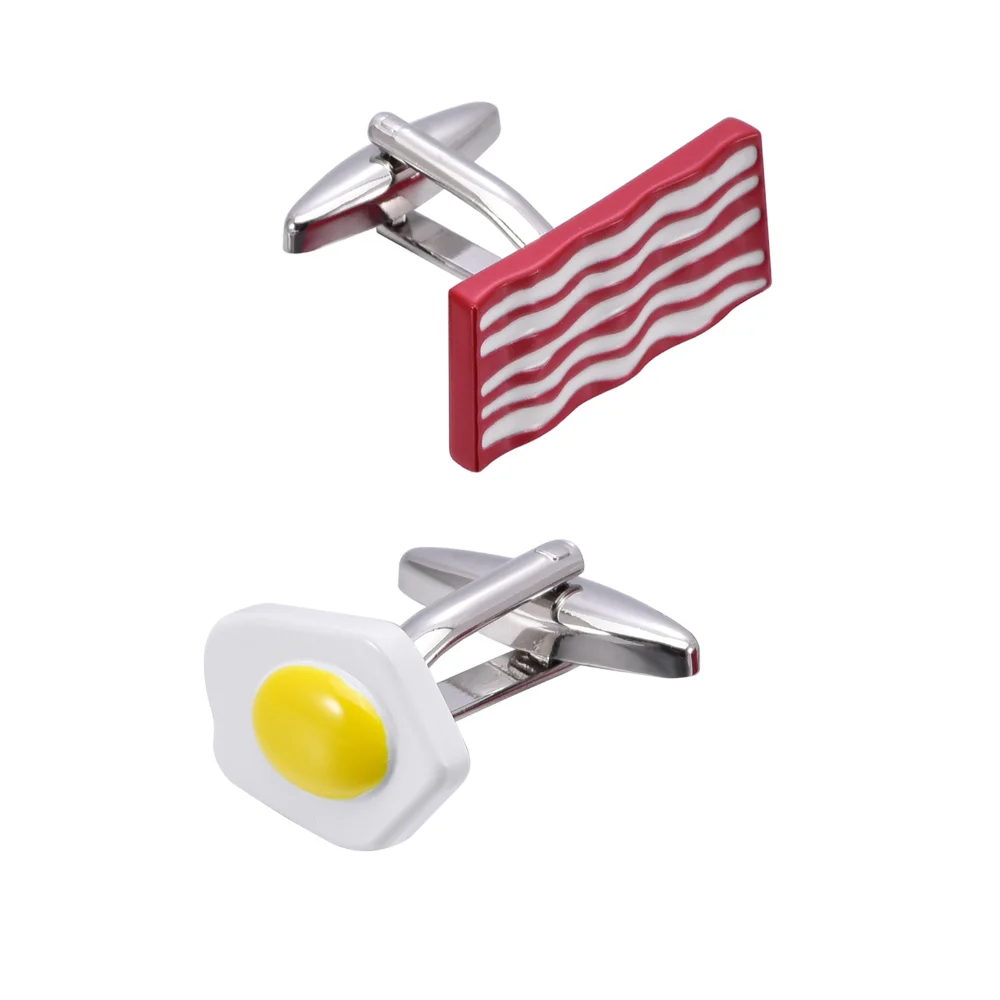 Breakfast CP Cute And Deadly-hit Cufflinks Bacon And Fried Egg-inspired Filled With Quirky Details Cufflink Decoration
