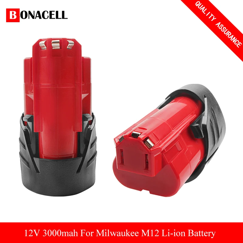 12V 3.0Ah Rechargeable 3000mAh Battery for Milwaukee M12 XC Cordless Tools 48-11-2402 48-11-2411 batteries 48-11-2401 MIL-12A-LI