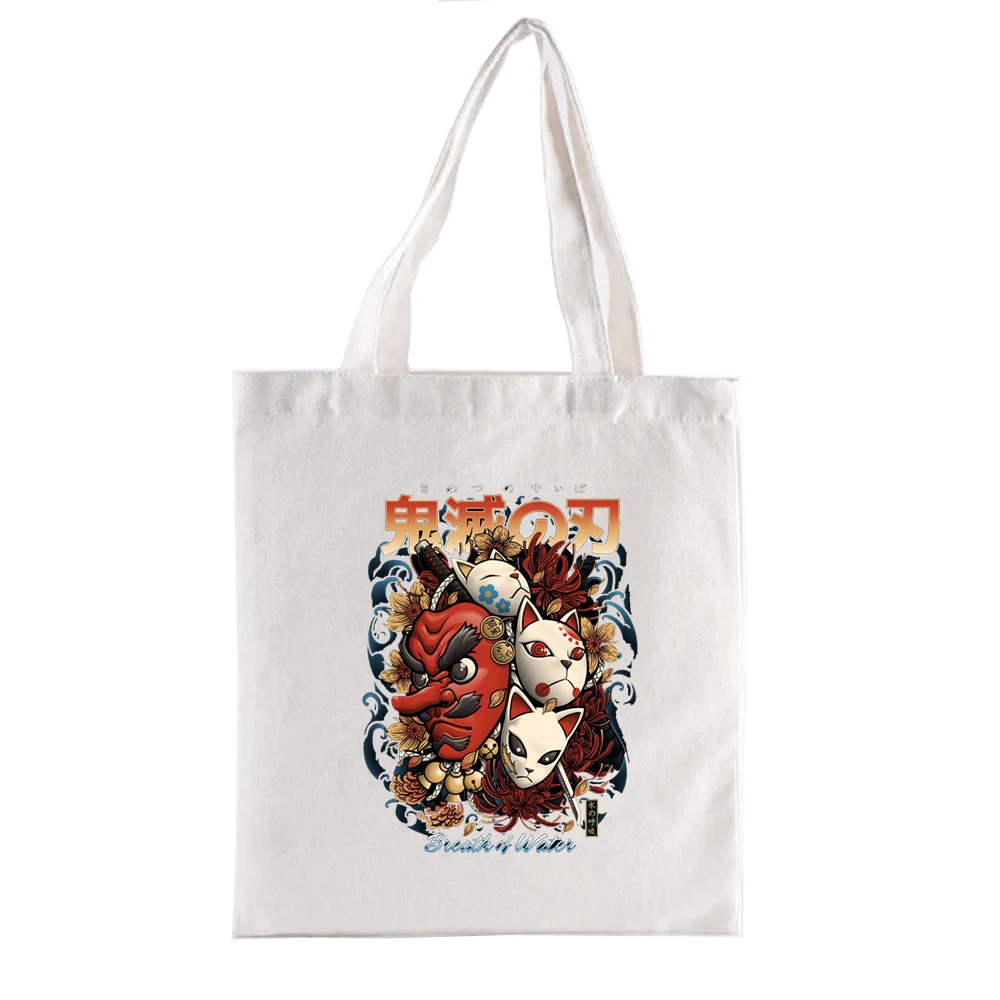 Demon Slayer Anime Eyes Graphic Tote Bag, Demon Slayer Print Shoppong, bolsos de mano para mujer, bolsos Shopper Totebag, moda divertida