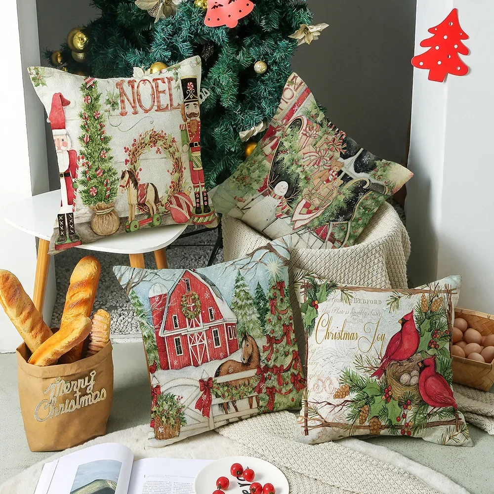 

Christmas Pillowcases Home Decorations Merry New Years Noel Navidad Customizable