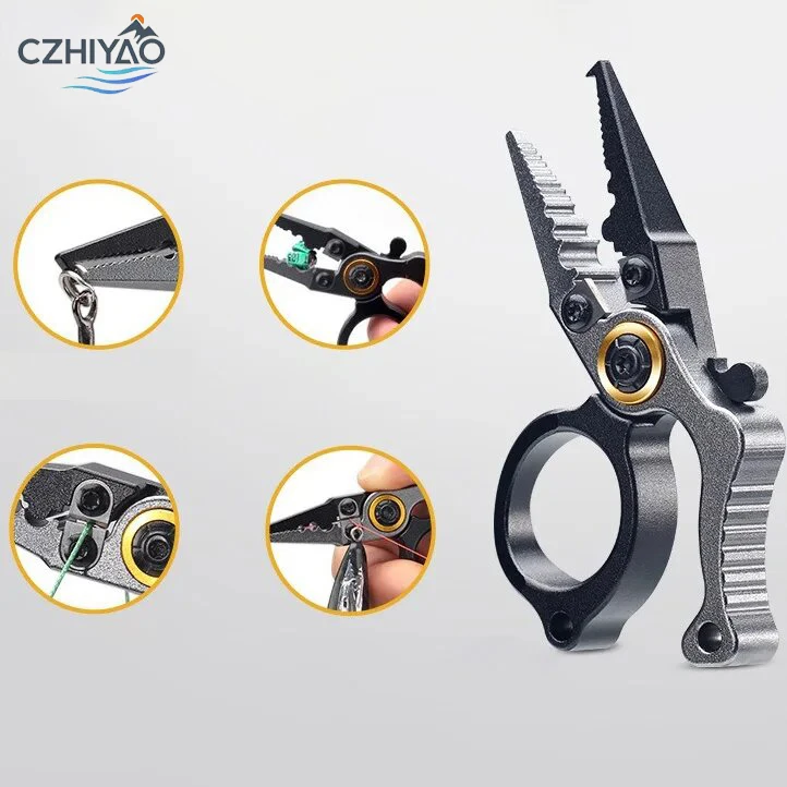 

CZHIYAO Mini Fishing Pliers Aluminum Alloy with Split Ring Tungsten Carbide Cutters For Anglers Outdoor Camping Gear Ideal Gift