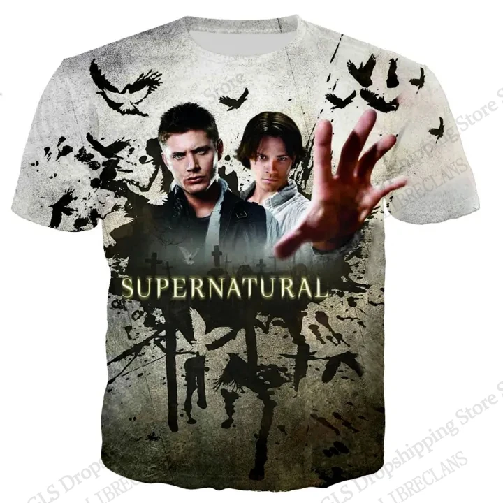 TV Supernatural 3d Print T-shirt Men Women Fashion Breathable Short Sleeve Tops Tees Streetwear Men T-shirt Oversized Tops Y2k