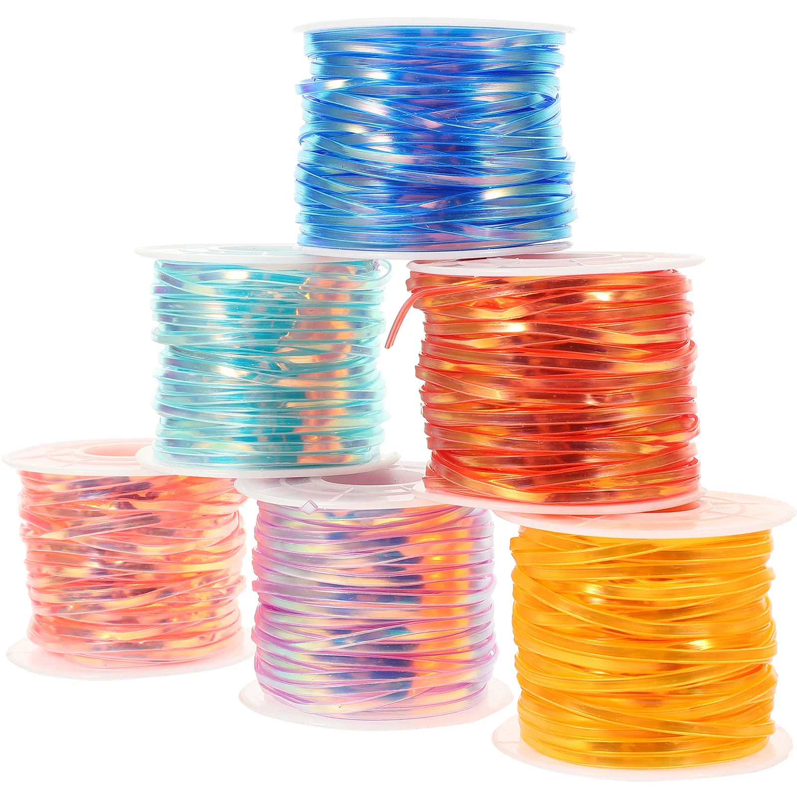 1Set Plastic Lanyard Strings for DIY Crafts Colorful Flat Rope Hand Woven Bracelet Making Material Kids Adult Friendship
