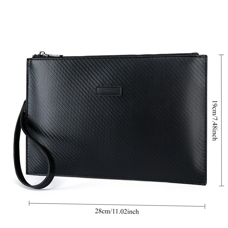 Men's Large Capacity Soft Leather Handbag New Trendy Envelope Clutch for Business Commute