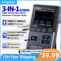 FNIRSI New DSO-TC4 DSO-TC3 3-in-1 Handheld Digital Oscilloscope Transistor Tester Signal Source Portable Electronic Tester Tools