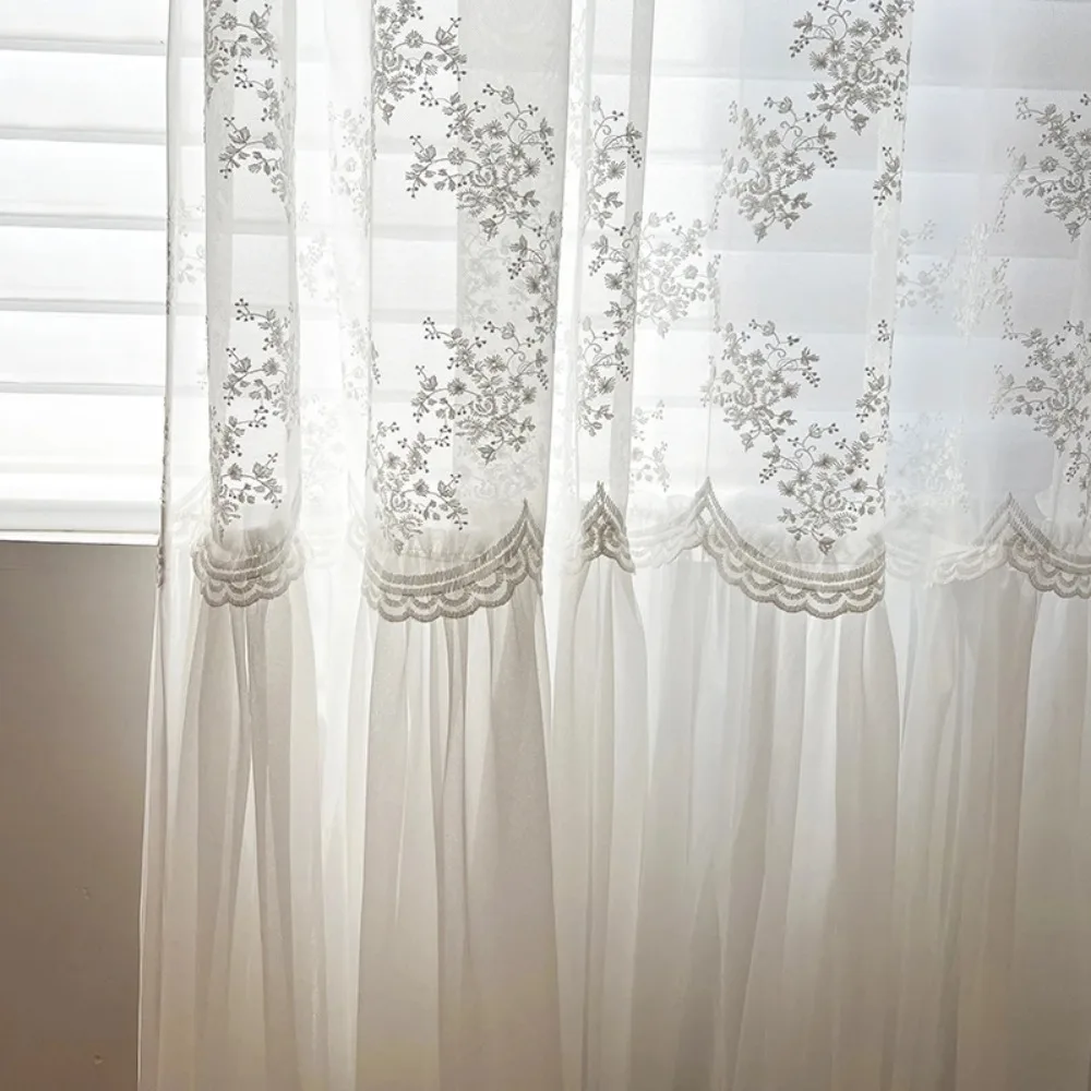 Secret Garden French Romantic Curtains for Living Room Luxury High Gauze Light Filtering Balcony Princess Room Window