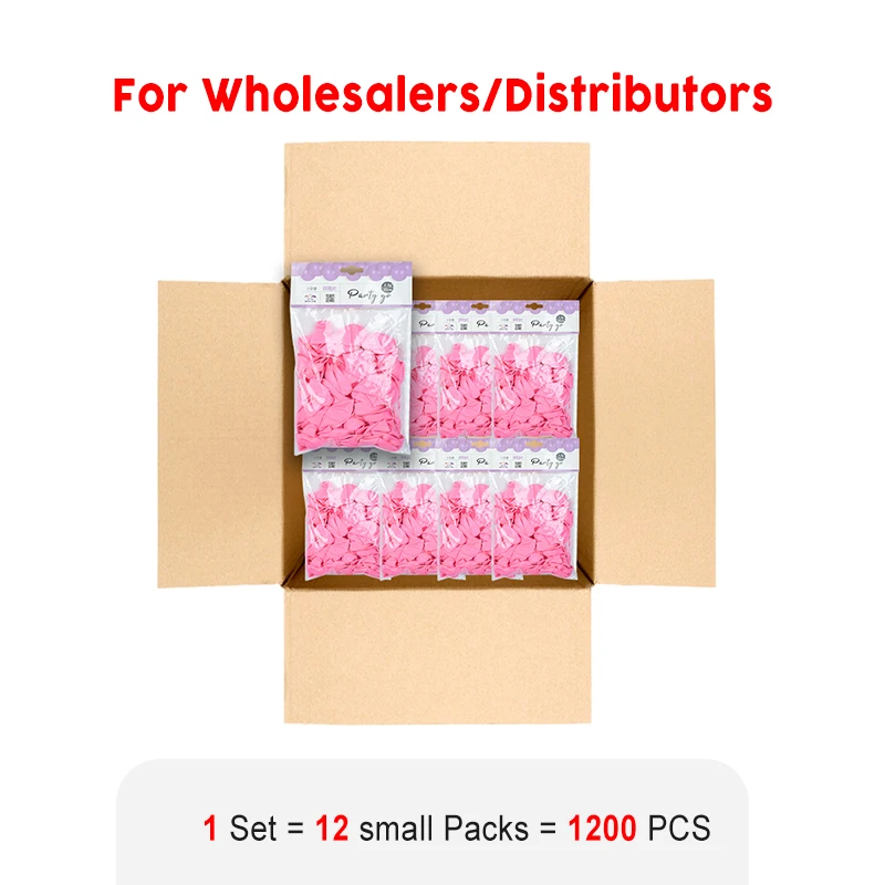 1200 Pieces-10'' Light Pink Matte Latex Balloons 100pcs/Pack 12 Packs (1200pcs Total)