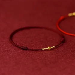 Handmade Golden bead Lucky Bracelets Anklet Red Rope Bangles Bracelet For Women Size Adjustable Drop ship