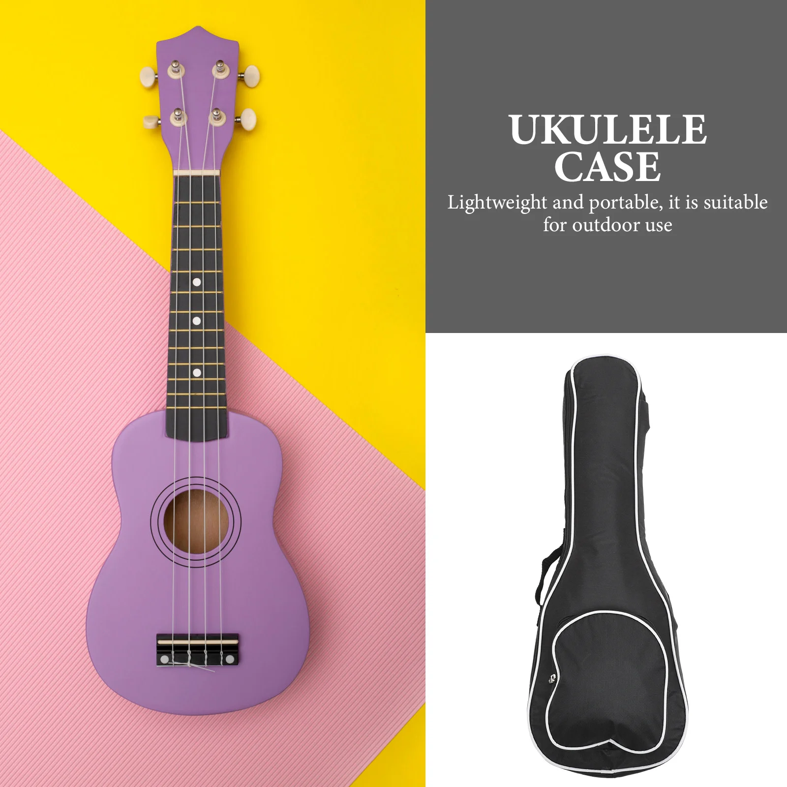 

1Pcs Ukulele Bag Oxford Cloth Waterproof Sponge Padding Lightweight Portable Carry Case Music Phone Holder Ukulele Bag