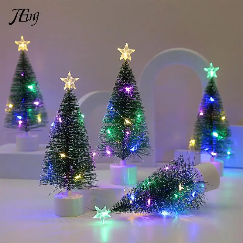 2023 New Luminous Mini Christmas Trees Beautiful Small Artificial Xmas Trees Desk Decorations Christmas Home Decorations