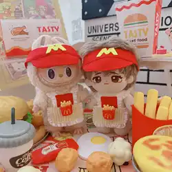 10cm Kawaii Idol Doll Clothes Cute 2Pcs Red Suit Plush Cotton Doll Clothes for Girls Kids Boys Fans Collection Gifts Accessories