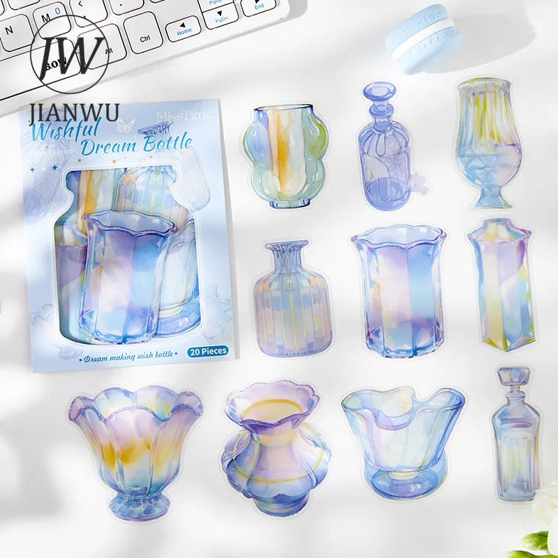 JIANWU Wishes Dream Bottle Series винтажная корзина-бутылка пейзажный материал коллаж наклейка для домашних животных креативные канцелярские принадлежности для журналов «сделай сам»