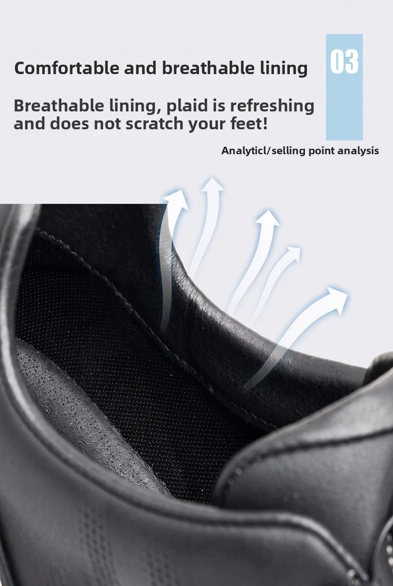 Herren-Freizeitschuhe mit Drehverschluss, Obermaterial aus Kunstleder, dicke, rutschfeste Sohle, wasserdicht, leicht, ideal für den täglichen Gebrauch und zum Spazierengehen im Freien. – Detail 11