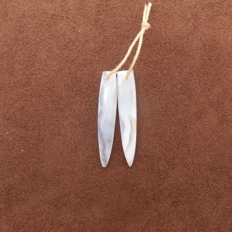 

Пара конических сережек с синим кружевом и агатом, натуральный сине-белый драгоценный камень, мраморные узоры, ремесленные украшения в стиле бохо, 31x7x4 мм-3,2 г