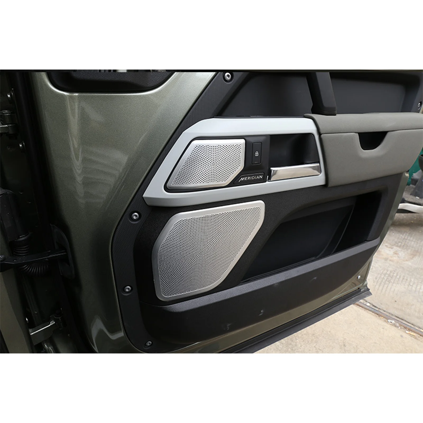 8PC Aluminum Silver Door Speaker Net Cover For Land Rover Defender 110 2020-2022 image 6