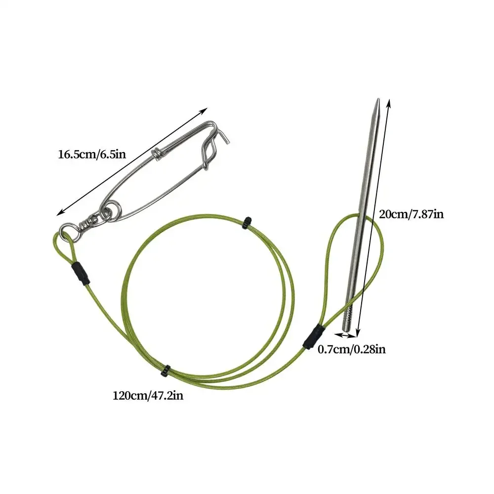 60/80/100/120cm Heavy Duty Saltwater Fishing Stringer Stainless Steel Clasp  Cable Secures Live Catch for Boat Sea Spearfishing view 4