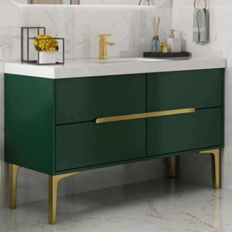 Marble Top Customized Vanity Luxury Vanity Green Bathroom Cabinets