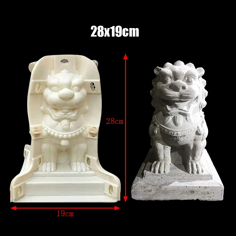 28Cm Abs Lion Cement Mold Plastic European Roman Column Animal Mold Decoration Armrest Railing Balcony Reusable