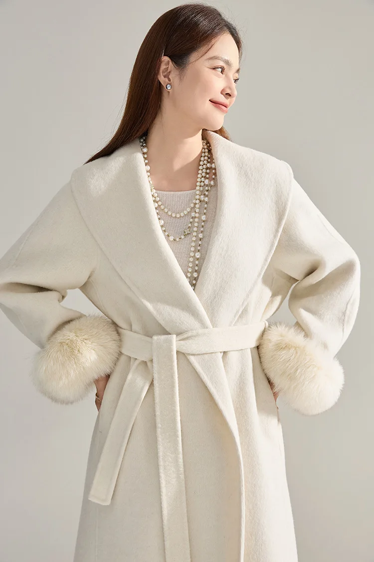 Allingentle Women's Suit Long Coat Jacket Fashion Blazer with Waistband for Casual Party Office Customize