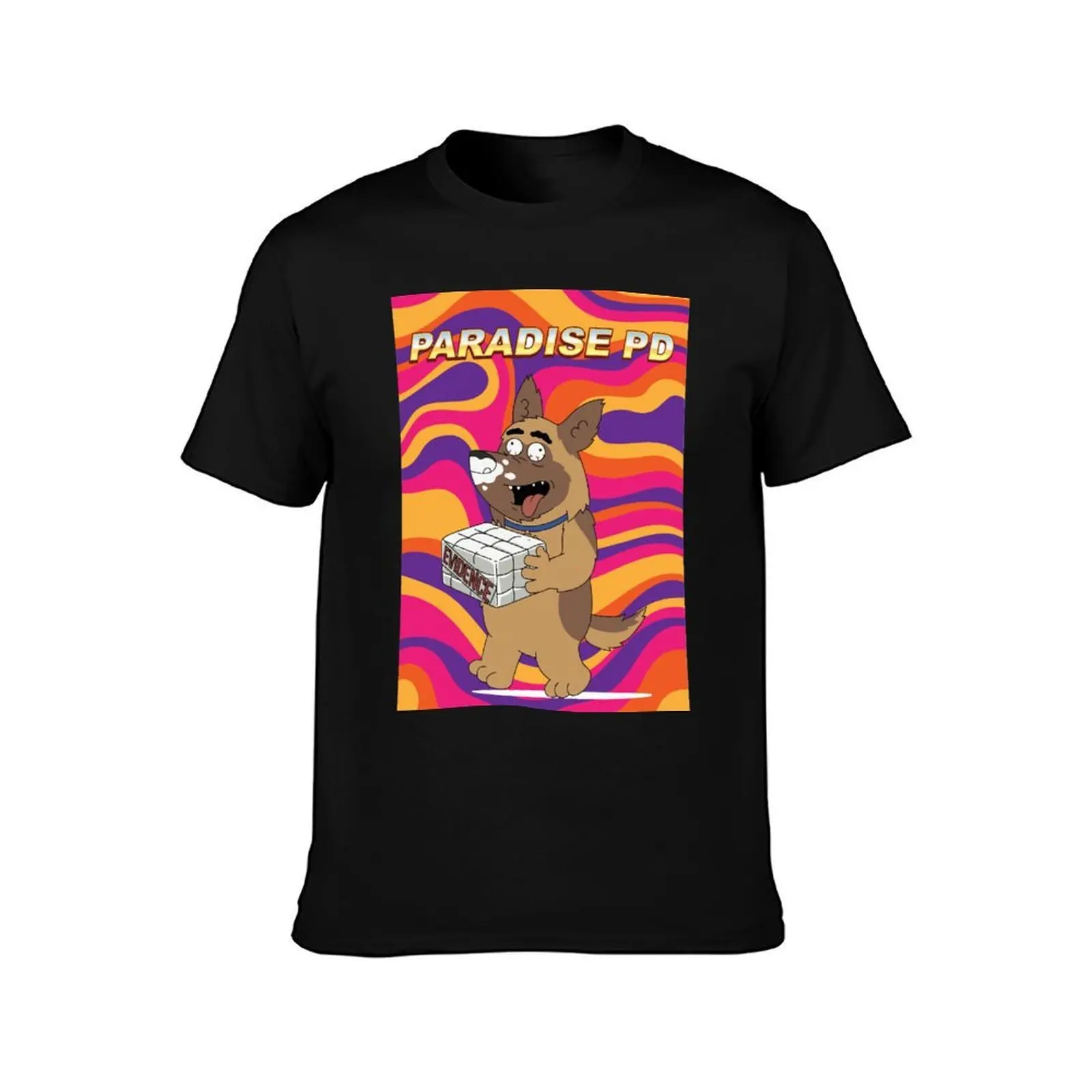 Paradise PD Bullet - Sniffing evidence T-Shirt, Summer Casual Cotton Tee, Oversized Streetwear Tops, Vintage Graphic Print