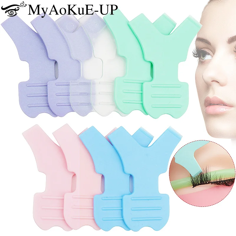 10pcs New Reuseable Eyelash Extension Makeup Brush Y Shaped Lash Lifting Microbrush Eyelashes Curler Applicator Comb Beauty Tool