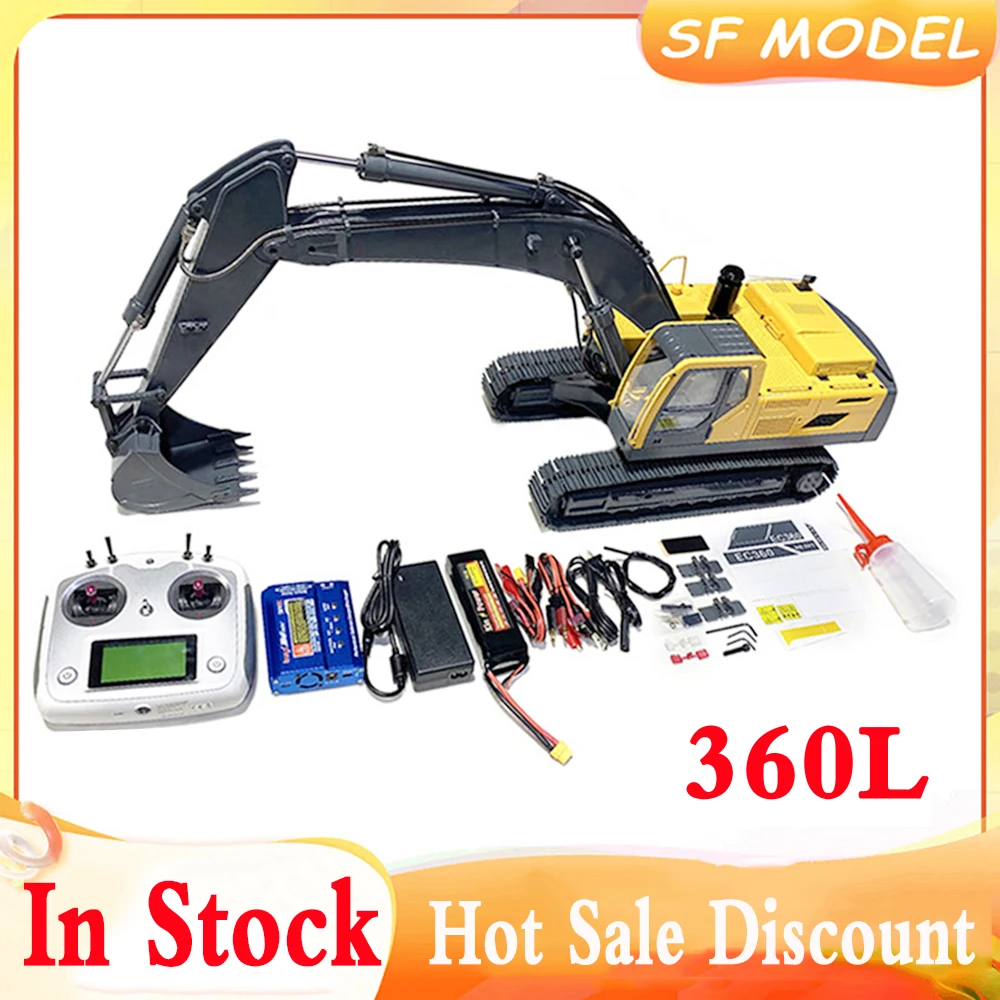 In Stock 1/14 RC Hydraulic Excavator 360L Metal Construction Machinery Excavator Model Brushless Motor RC Car Boy Toy