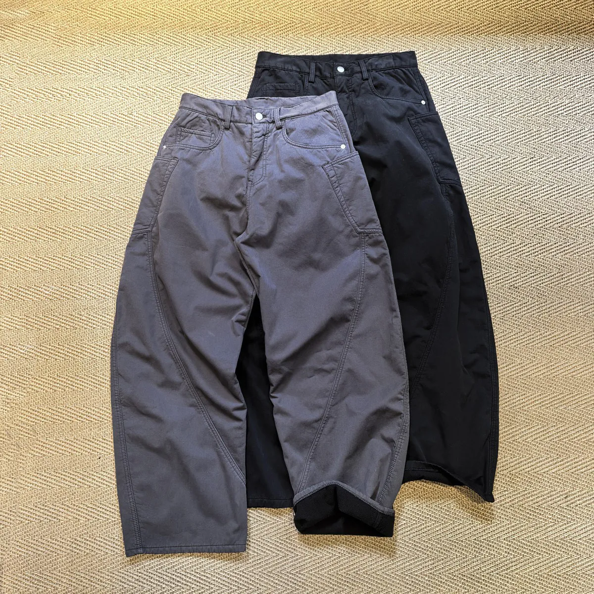 Amekaji Wear American Style Machete Personality Pocket Casual Pants Overalls Winter Thickened Velvet Padded All-Matching Men
