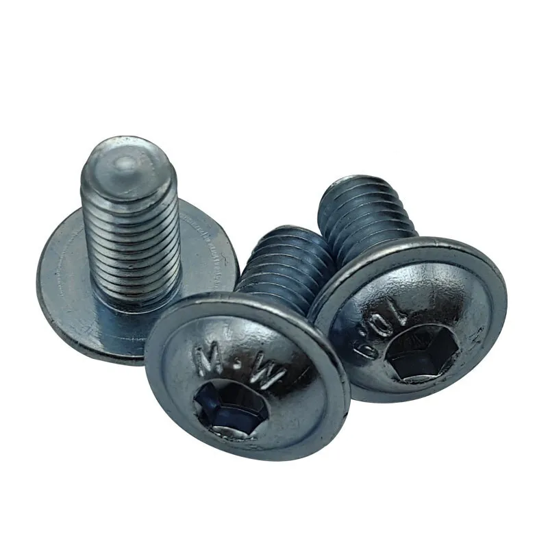 10 peças m3 m4 m5 m6 m8 m10 parafusos de cabeça de botão de flange sextavada 10.9 parafusos allen pretos de alta resistência comprimento 6mm a 40mm
