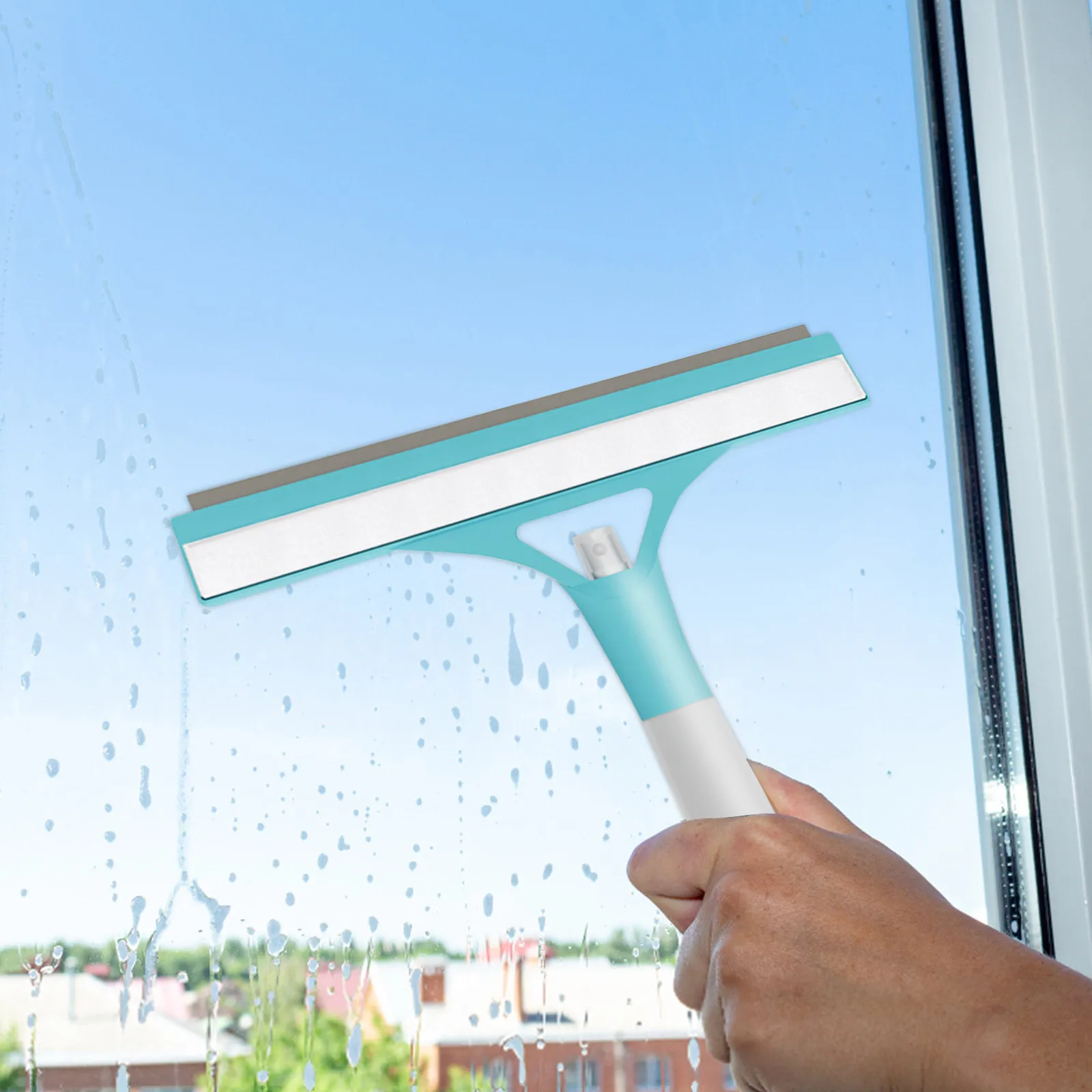 Escobilla de ducha de silicona tres en uno, escurridor de ducha para el hogar, herramienta de limpieza de vidrio para espejo de ventana de baño para el hogar