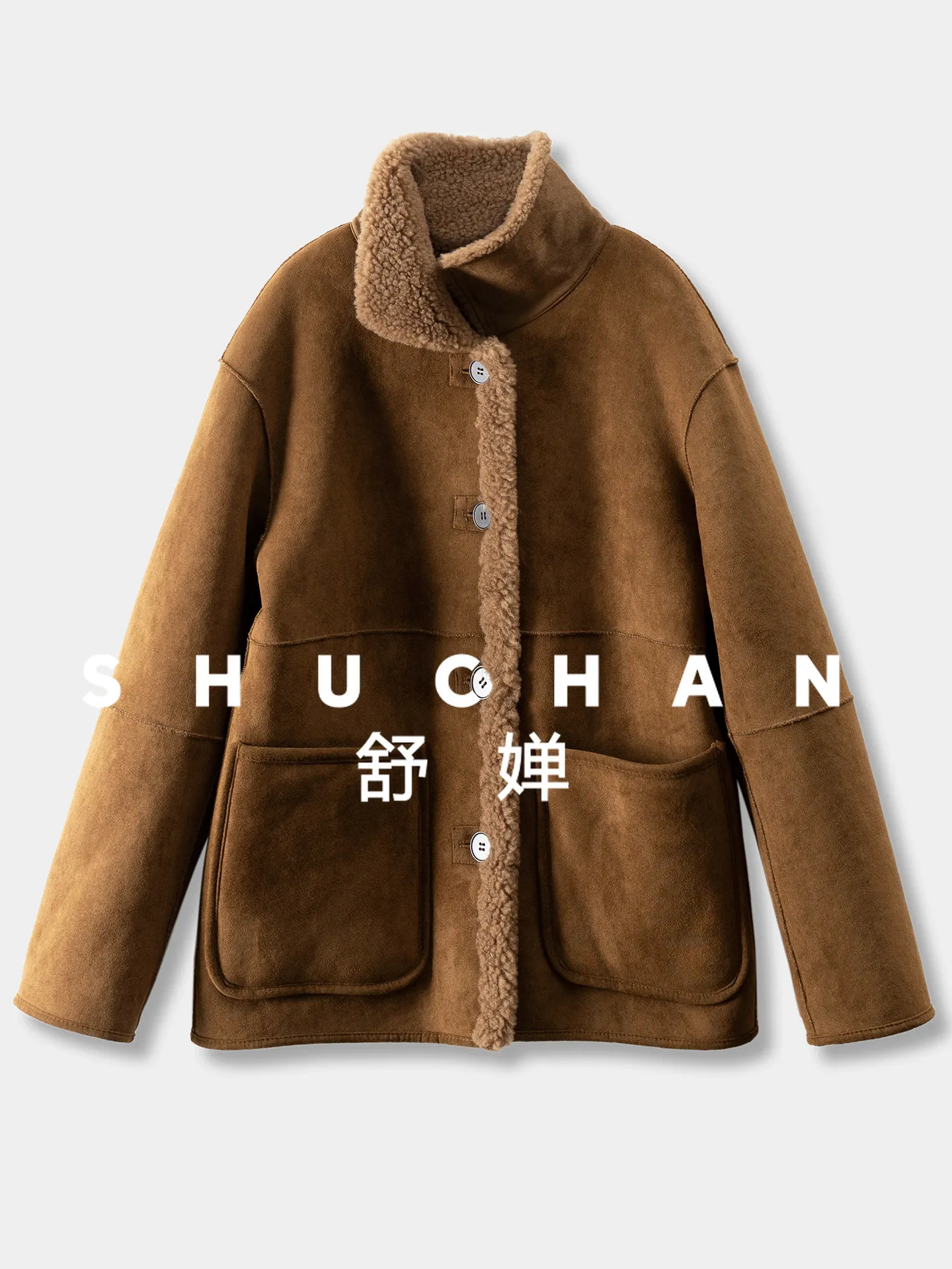 メイラード複合毛皮一体型両面ラムウールコート レディース 93E0 casacas para mujer invierno 2025