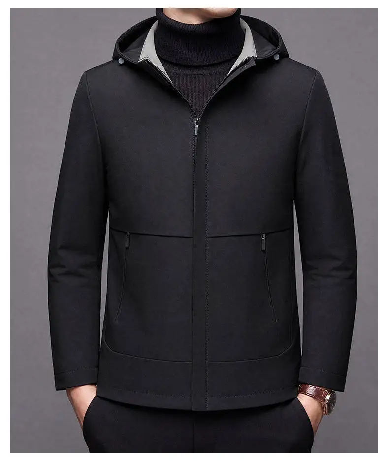 Hochwertige Herren-Freizeitjacken mit Kapuze 2026 Frühling Herbst Outdoor Reißverschluss-Windbreaker Tägliche Kleidung Lockere Einfarbige Mäntel – Detail 14