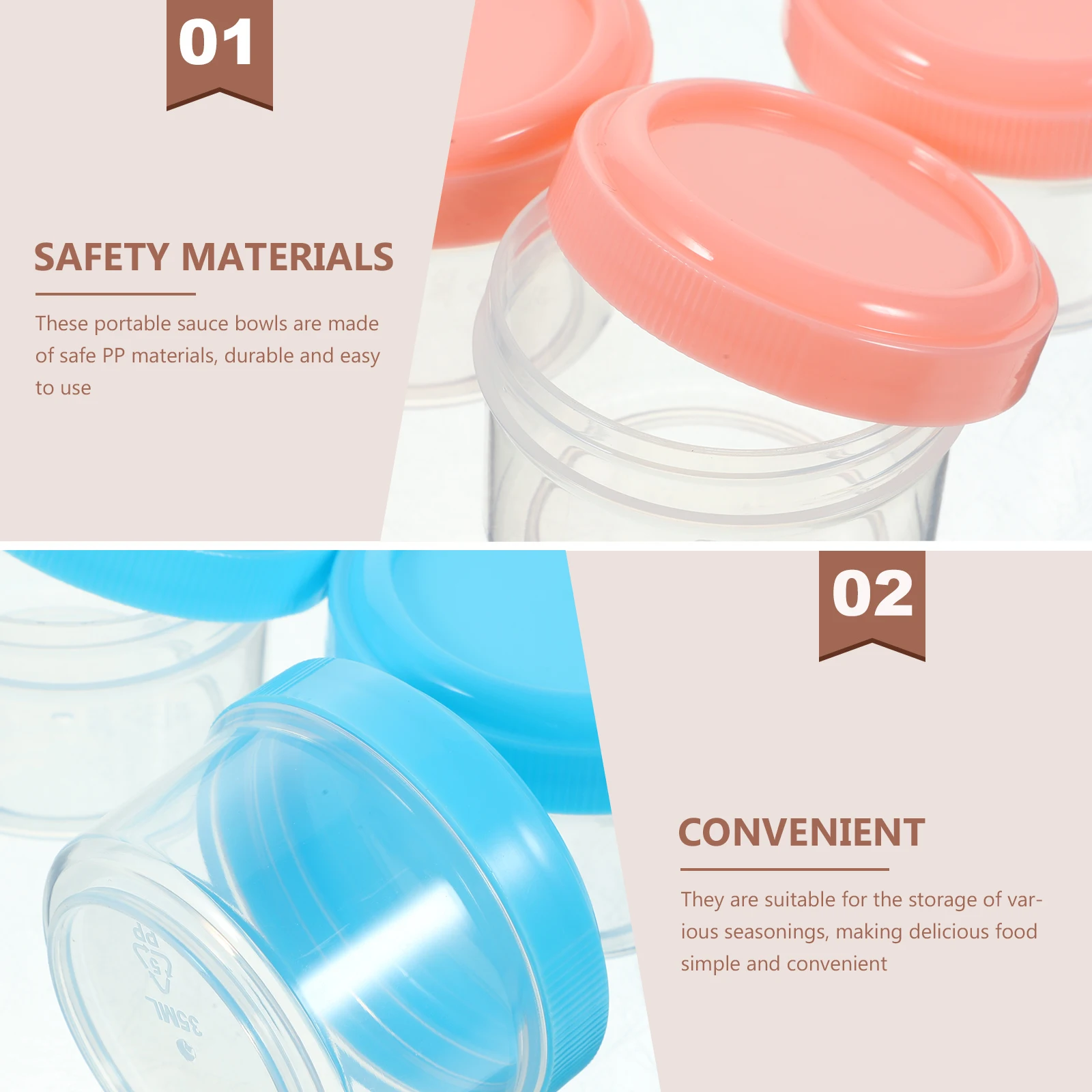

6 Pcs Sauce Cup Salad Container Food Storage Containers with Lids Small