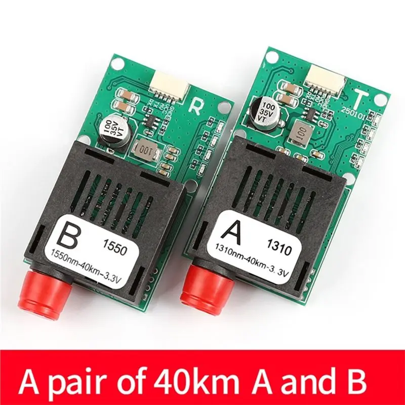 Reliable-40KM TTL Optical Transceiver Module TX RX FC Interface Fiber Transceiver Optical Terminal Equipment AV/VCC/GND,40KM TTL