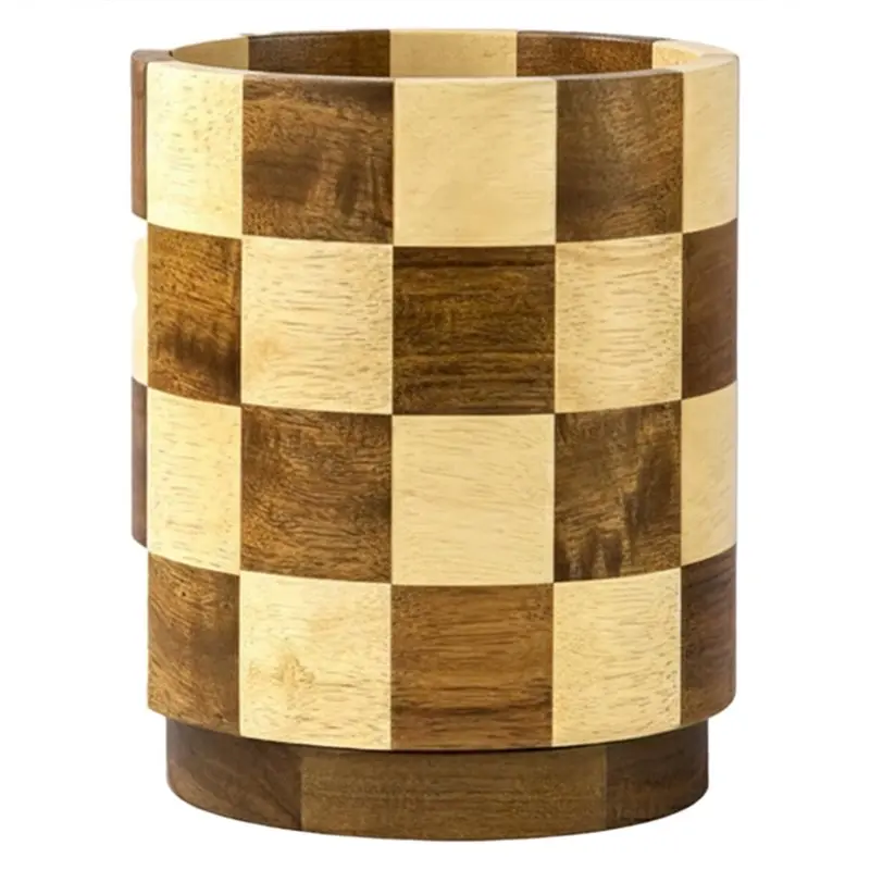 

GYTB-Wooden For Kitchen Utensil Holder, 360 ° Вращающаяся деревянная подставка для столешницы, большое место для хранения кухонной утвари