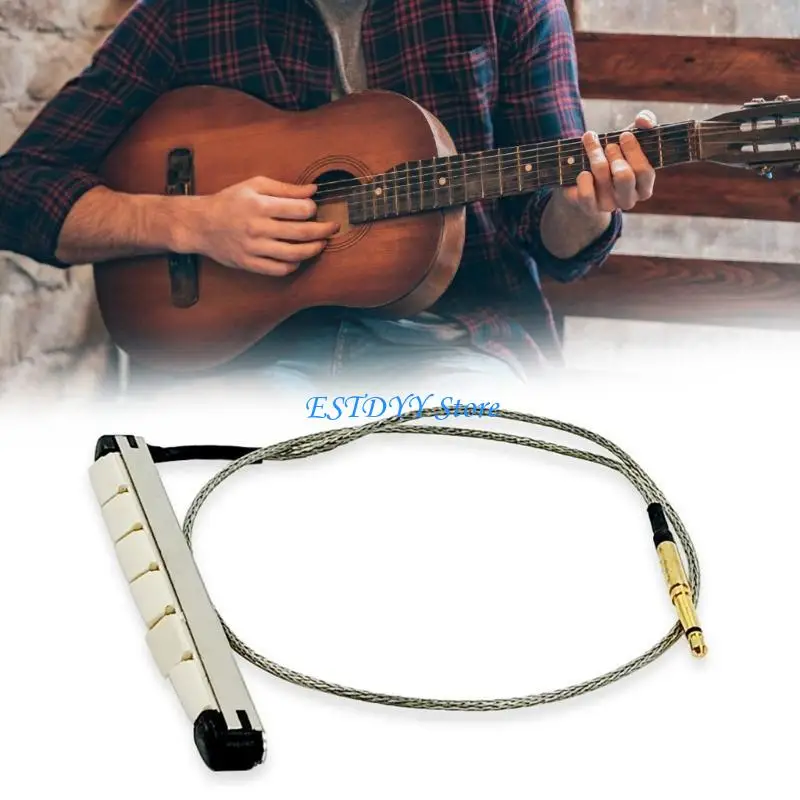 

G6DE Removable Acoustic Guitar Pickup Sticks Bridge Integrated Strips Easy Install
