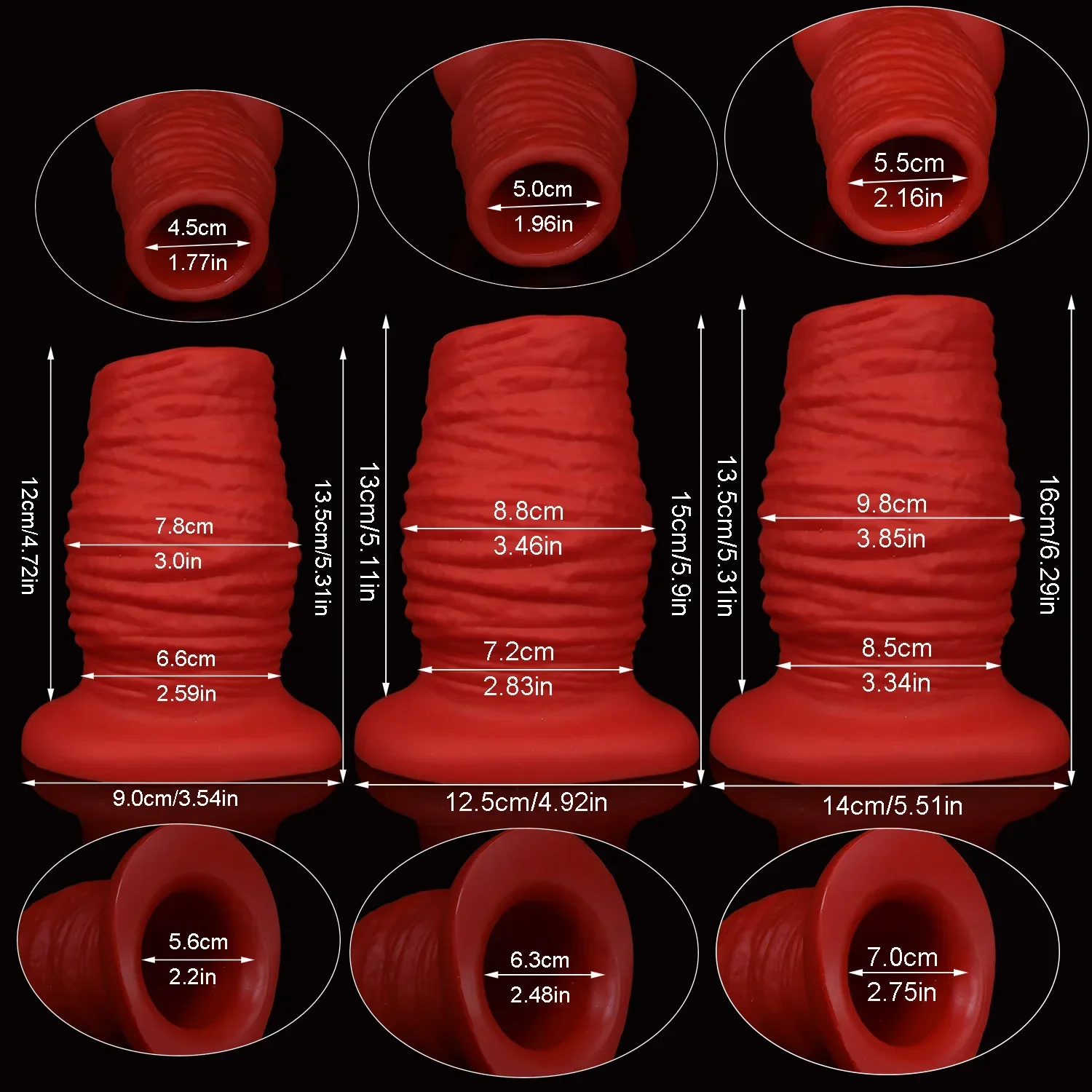 3/3.46/3.85 pollici Enorme Plug anale cavo Silicone liquido Morbido Butt Plug Espansione anale vaginale Speculum Gay Fisting BDSM Giocattoli del sesso