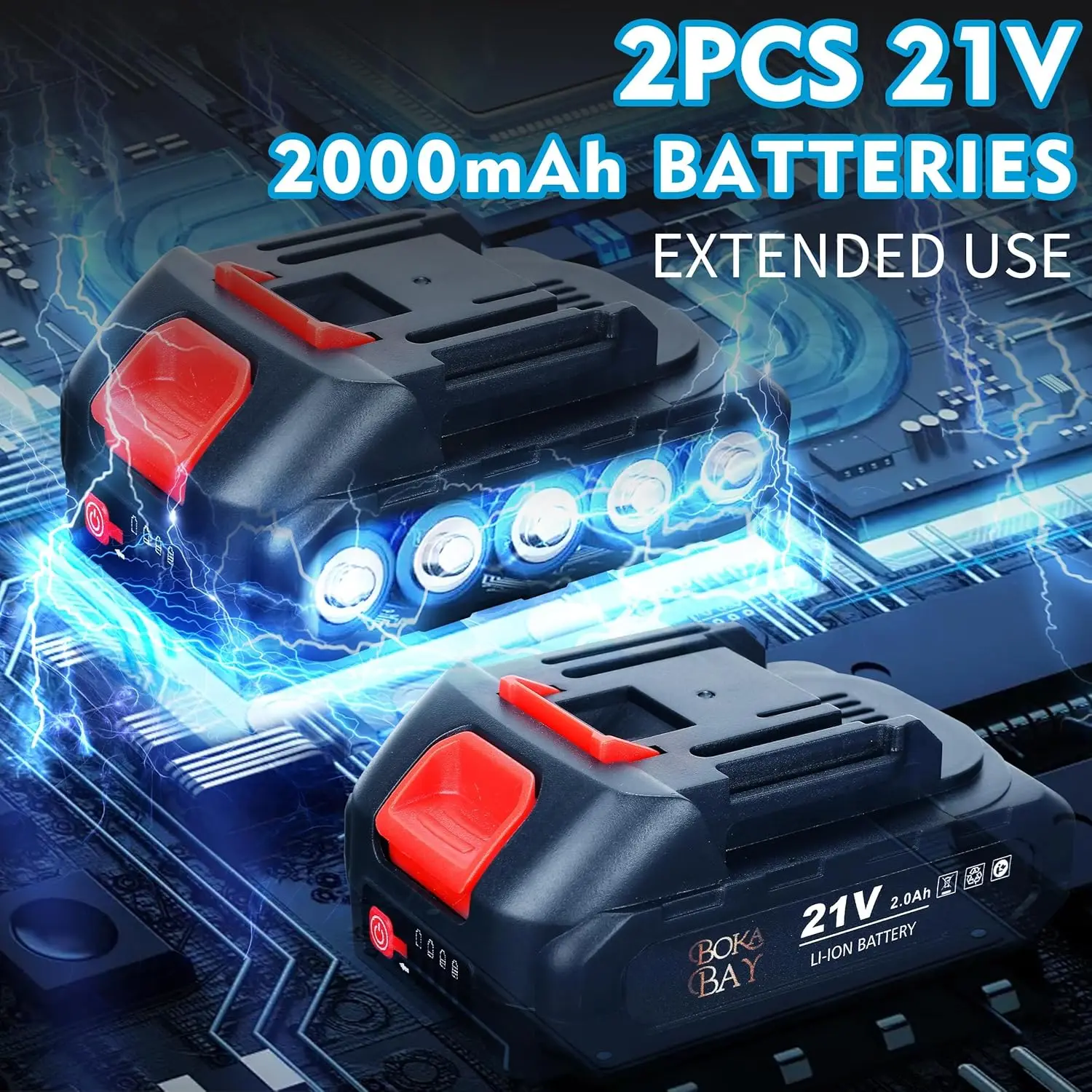 Kit de polisseuse tampon de voiture sans fil de 6 pouces, 21V 2x2000mAh, 9 accessoires, 8 vitesses 2800-6000 tr/min, polisseuse orbitale pour détails et S