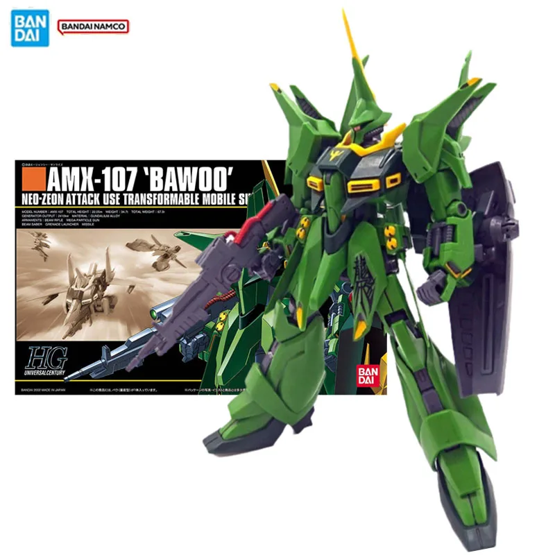 

Оригинальная фигурка Bandai Gundam, модельный комплект, аниме-фигурки HGUC 1/144 AMX-107 Bawoo, коллекция, экшн-фигурка, модель, игрушки, подарки