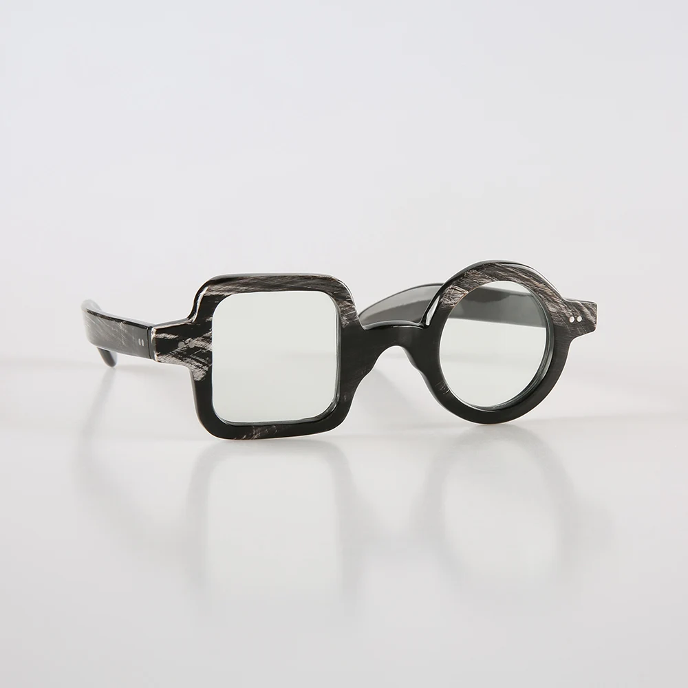 Eyeglass Frames Unique Vintage Round Square Stripe Myopia Eyewear Handmade Buffalo Horn Prescription Reading Man Glasses Frames