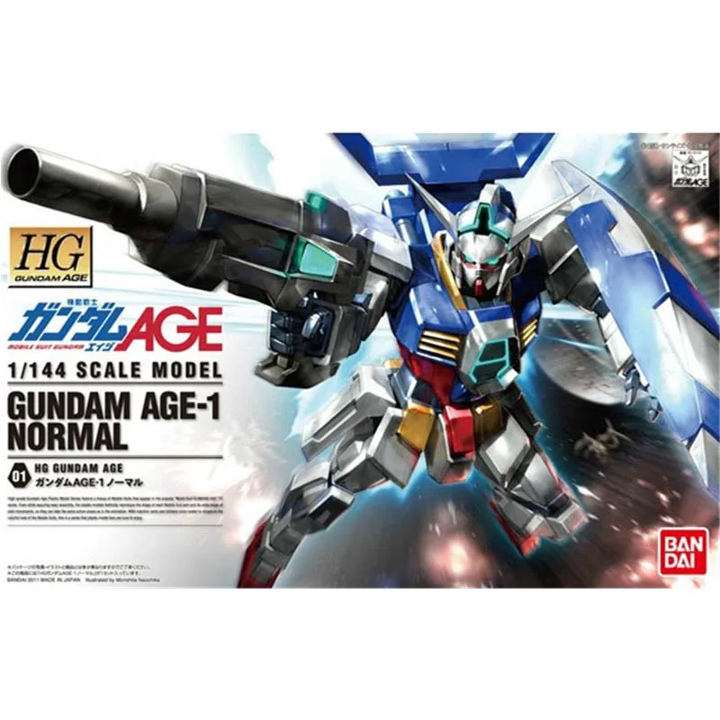 Bandai Figure Gundam Model Kit Anime Figures HG AGE-1 Normal Mobile Suit Gunpla Action Figure Toys For Boys Children's Gifts