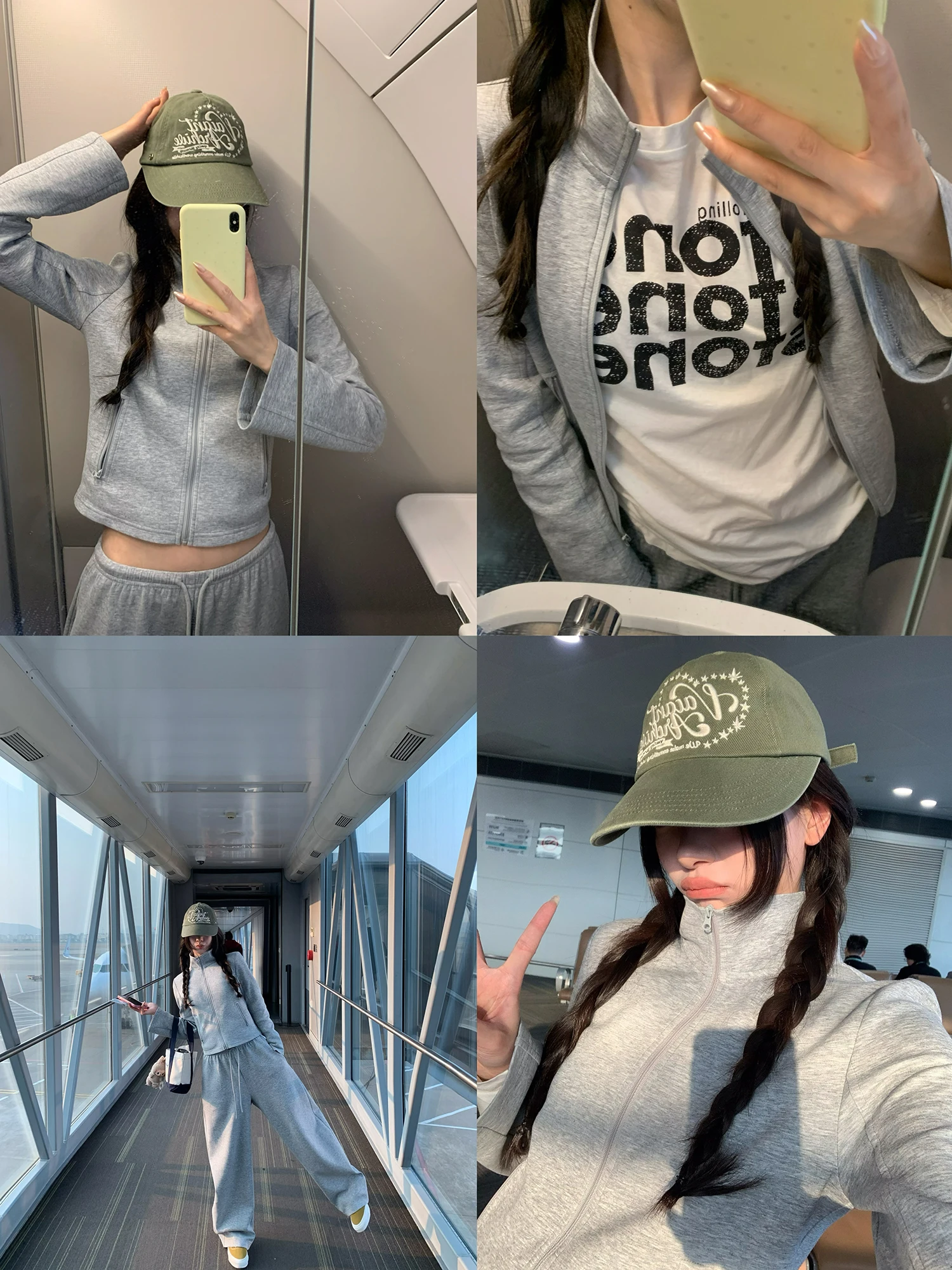 

Floral ey Hoodie High Waist Long Pants Dental Retainer Looseism Straight Collar Micro Bend Sweatirt Winter Season Set