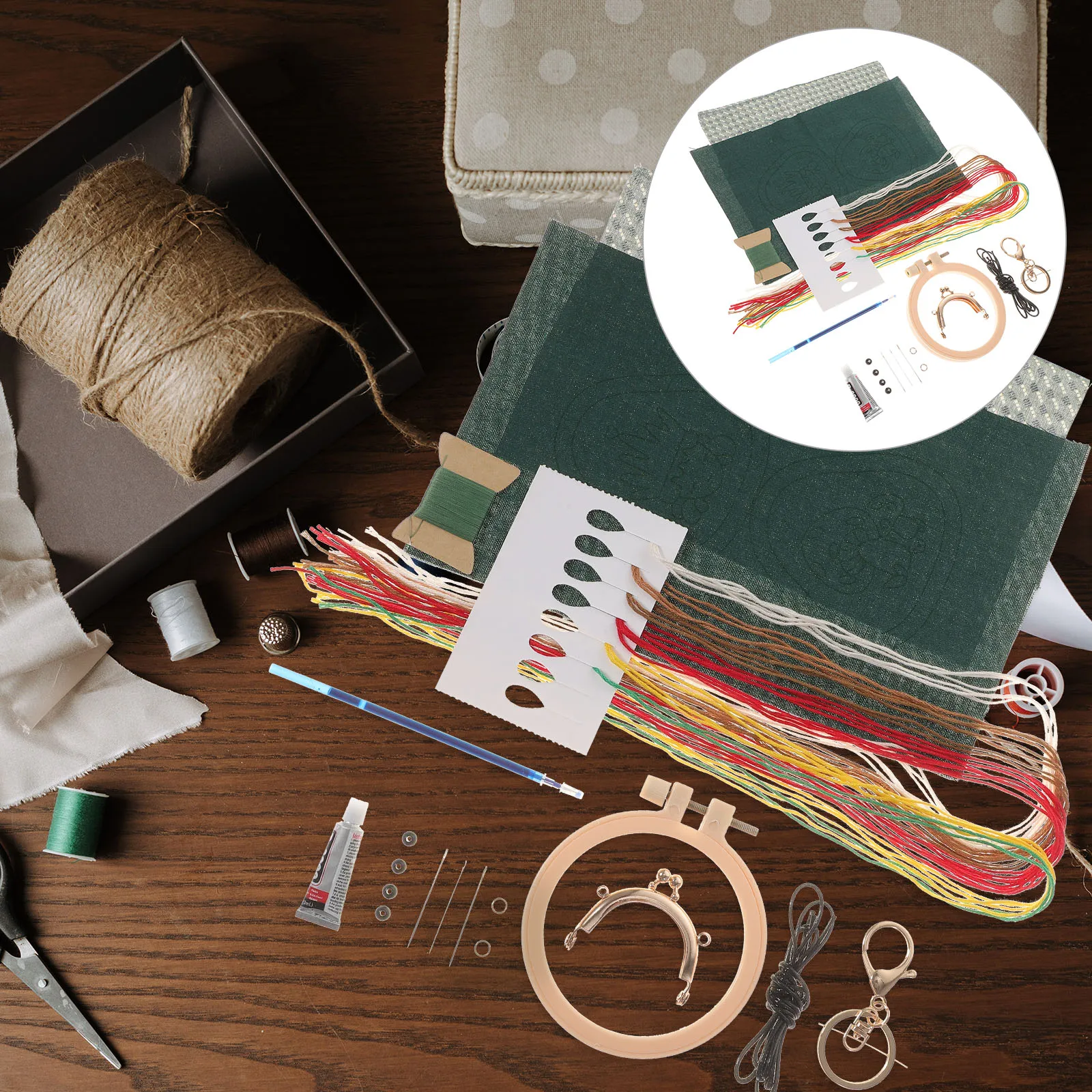 

Embroidery Starter For Beginners Handmade Coin Purse Diy Tools Set With Frame Accessories Mushroom Pattern Embroidery Kit