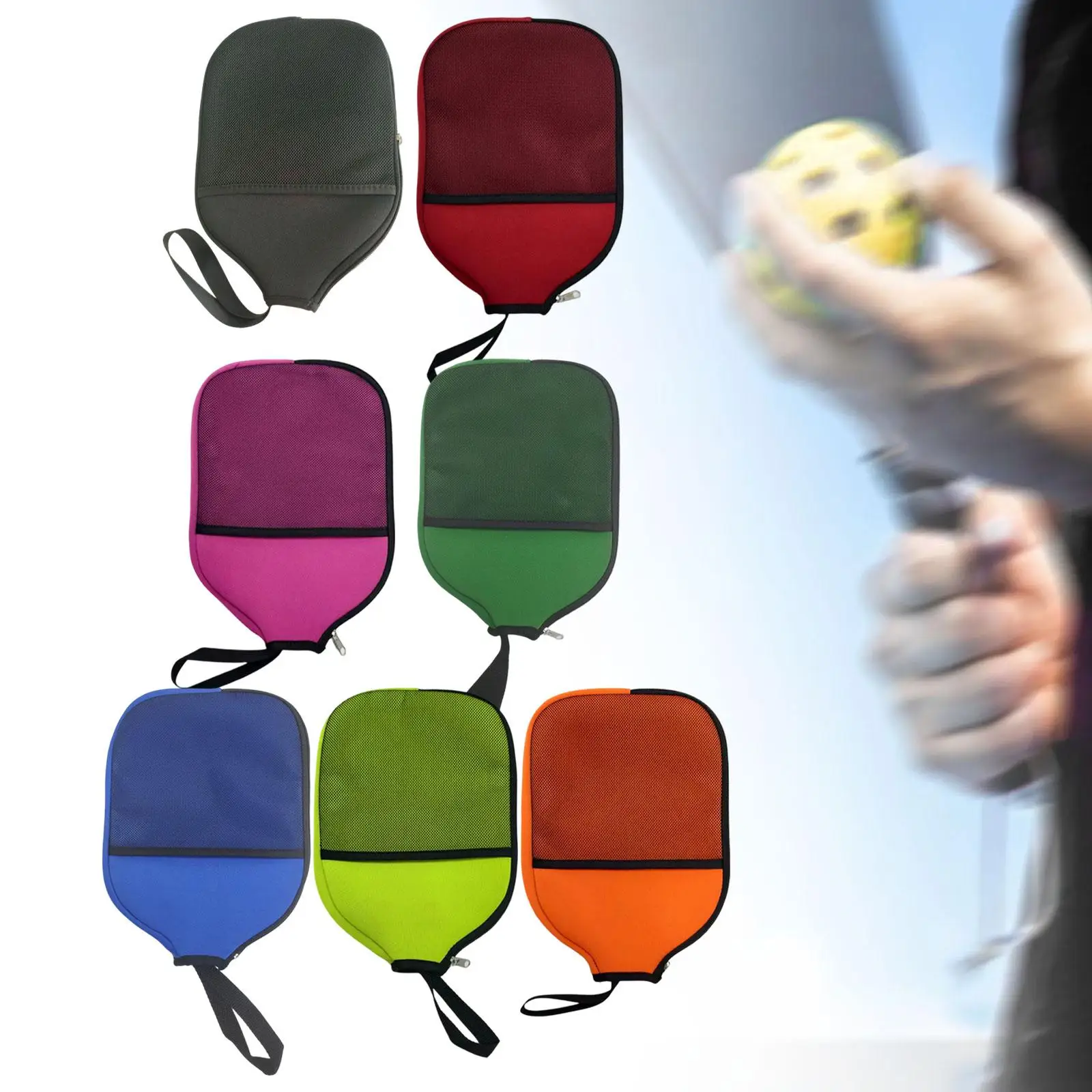 

Cover Racket Sleeve Wear Resistant Zippered Fits Most Standard Racquets for Men Women Protection Cover