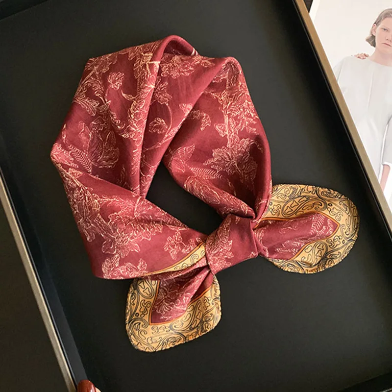 

70% Cotton 30% Silk Scarf Trendy Hairband Female Hair Bands Hijab Headscarf Neckerchief Kerchief Scarfs Lady Daily Wear